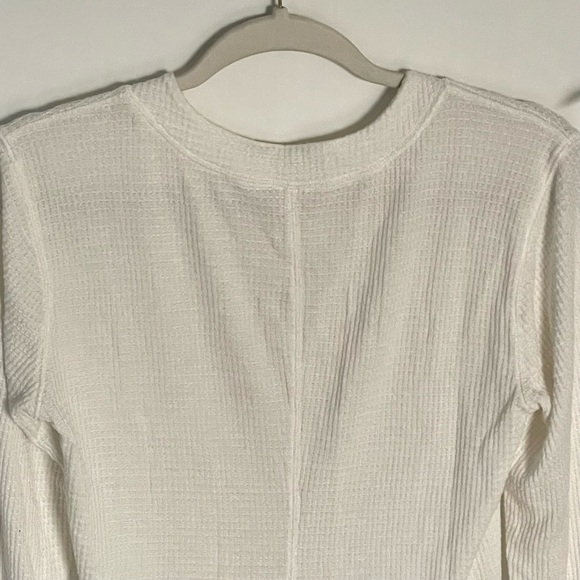 Free People Cream Going Places Snaps Waffle Knit Cardigan Sweater - 35604 - Picture 10 of 16